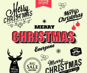 Set of Retro Christmas and new year Backgrounds vector 04