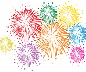 Set of holiday Fireworks design vector material 34