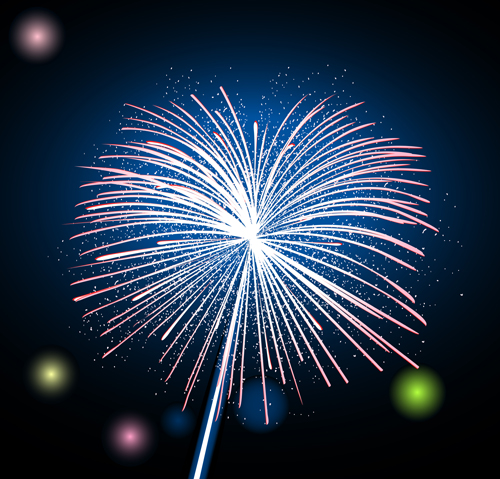 Set of holiday Fireworks design vector material 06