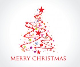Elements of Abstract christmas tree vector material 02