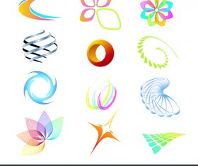 Vector set of Abstract logos material 01