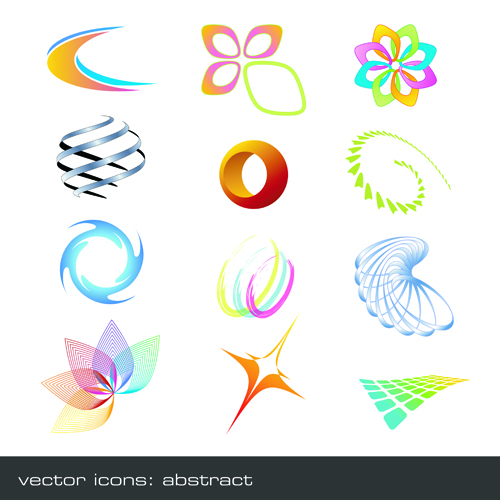 Vector set of Abstract logos material 01