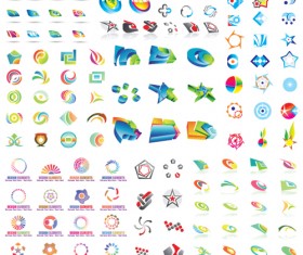 Vector set of Abstract logos material 02