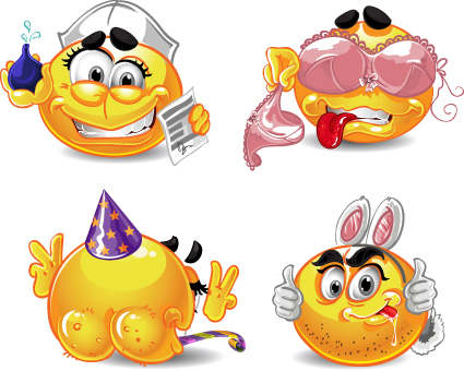 Different Adult Smileys icon vector 03