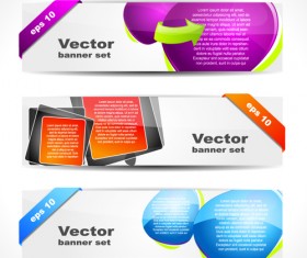 Vector set of Banner with colored shapes graphics 01