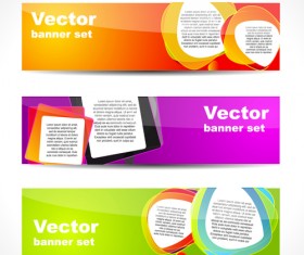 Vector set of Banner with colored shapes graphics 02