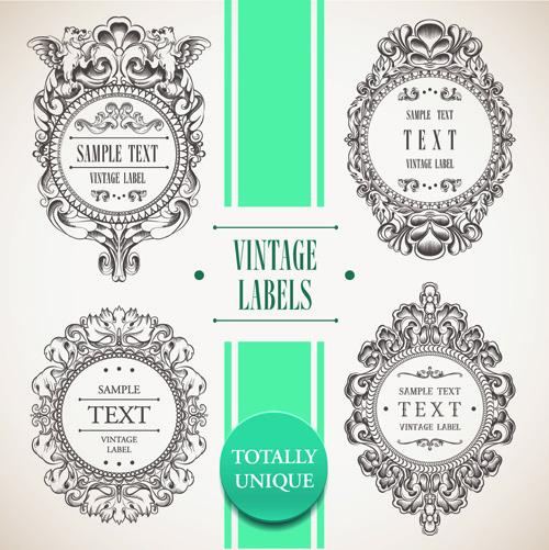Elements of Baroque Style Frames and Borders vector 04