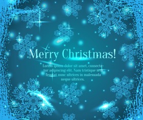 Shiny Blue Merry Christmas cards design vector 01