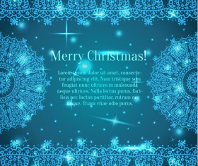Shiny Blue Merry Christmas cards design vector 03