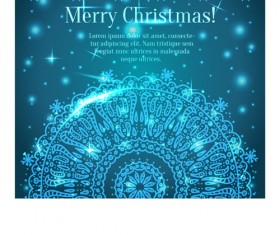 Shiny Blue Merry Christmas cards design vector 04