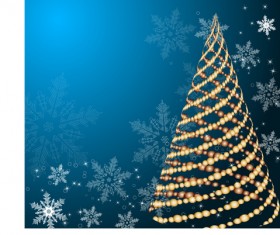 Set of Blue charm Christmas cards vector 02