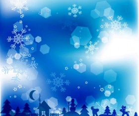 Blue style Snow backgrounds design vector material 02
