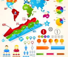 Vector set of Business graphics and symbols elements 01