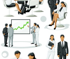 Different Businesspeople design vector material 01