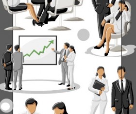 Different Businesspeople design vector material 02