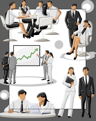 Different Businesspeople design vector material 02