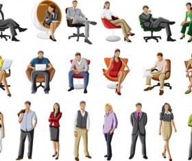 Different Businesspeople design vector material 03