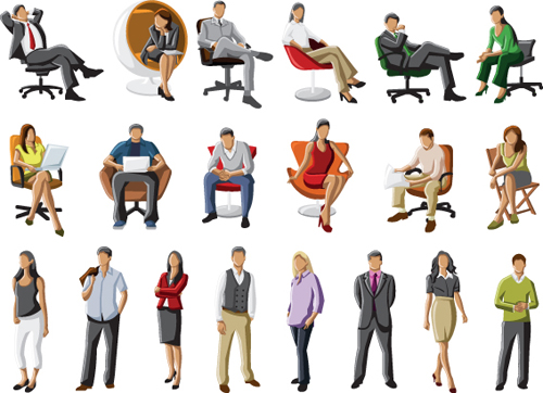 Different Businesspeople design vector material 03