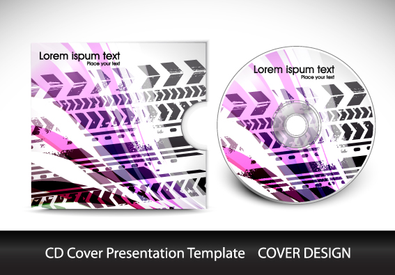 CD cover presentation vector template material 05