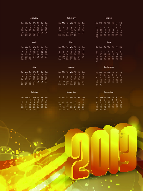 Elements of Calendar 2013 design vector art 01