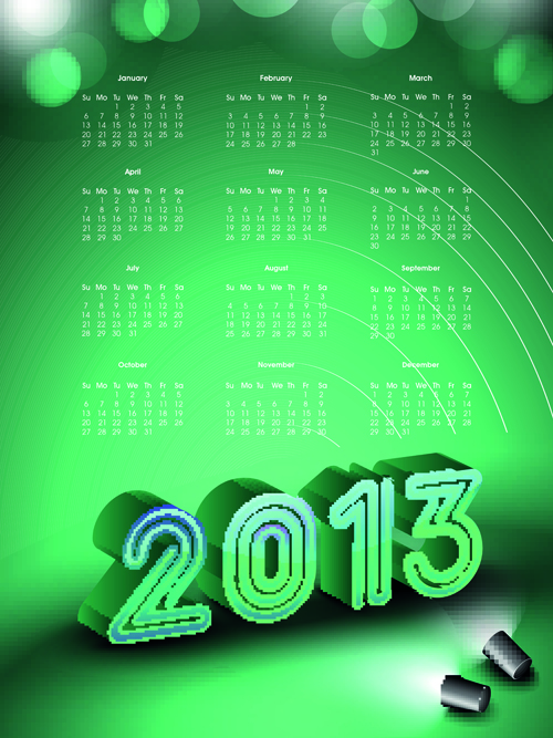 Elements of Calendar 2013 design vector art 02