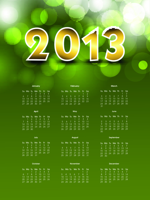 Elements of Calendar 2013 design vector art 03