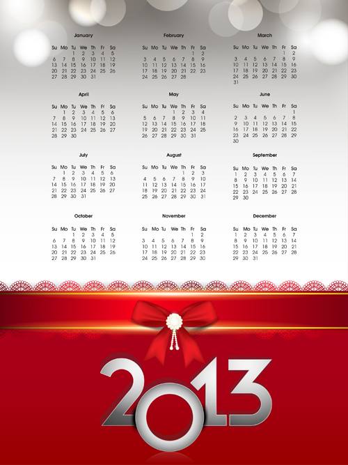 Elements of Calendar 2013 design vector art 05