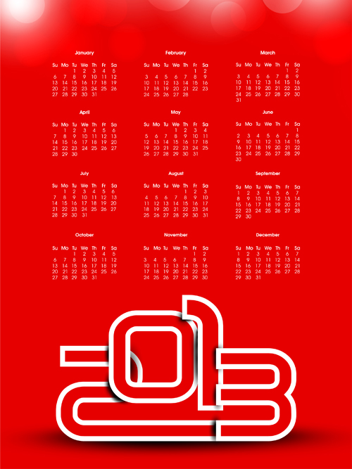 Elements of Calendar 2013 design vector art 06