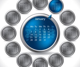 Elements of Calendar grid 2013 design vector set 12