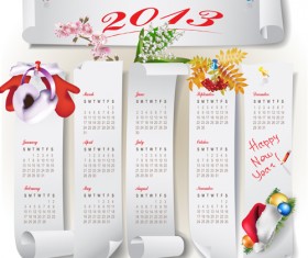 Elements of Calendar grid 2013 design vector set 13