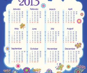 Elements of Calendar grid 2013 design vector set 02