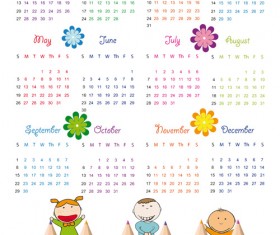 Elements of Calendar grid 2013 design vector set 05