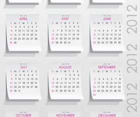 Elements of Calendar grid 2013 design vector set 06