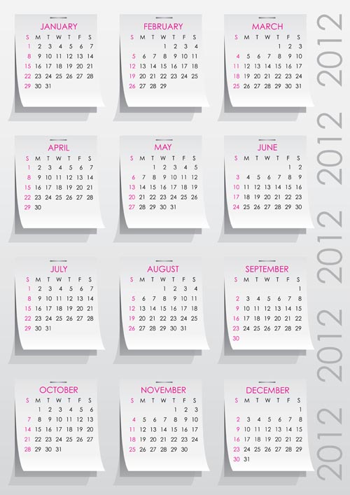 Elements of Calendar grid 2013 design vector set 06