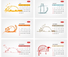 Elements of Calendar grid 2013 design vector set 08
