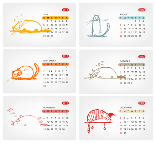 Elements of Calendar grid 2013 design vector set 08