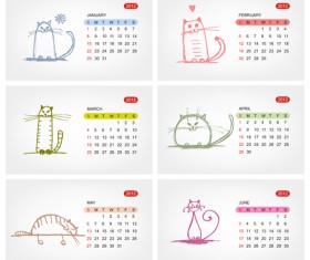 Elements of Calendar grid 2013 design vector set 09