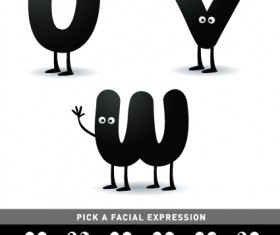 Funny Cartoon alphabet design vector material 01