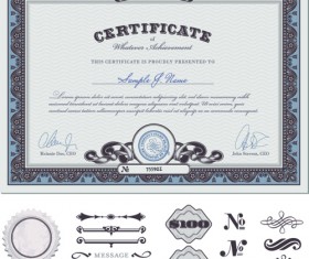 Vector set of Certificate cover Design elements 01