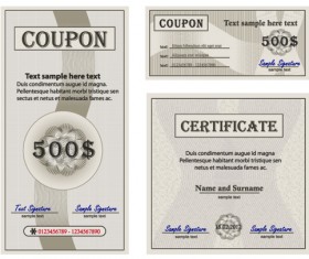 Vector set of Certificate cover Design elements 02