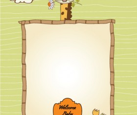 Set of Cute Children frame vector graphic 01