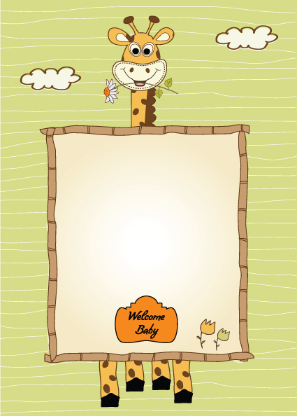 Set of Cute Children frame vector graphic 01