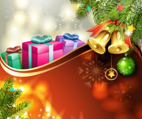 Different Christmas Accessories elements background vector 01