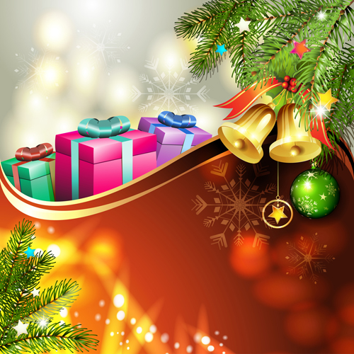 Different Christmas Accessories elements background vector 01 free download