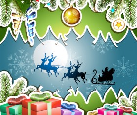 Different Christmas Accessories elements background vector 02