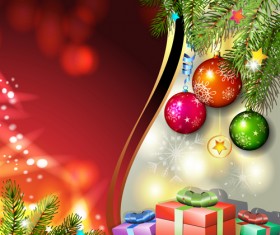 Different Christmas Accessories elements background vector 05