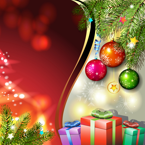 Different Christmas Accessories elements background vector 05