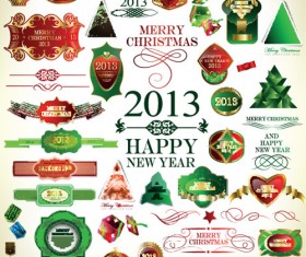 Set of Christmas Accessories vector Illustration 01