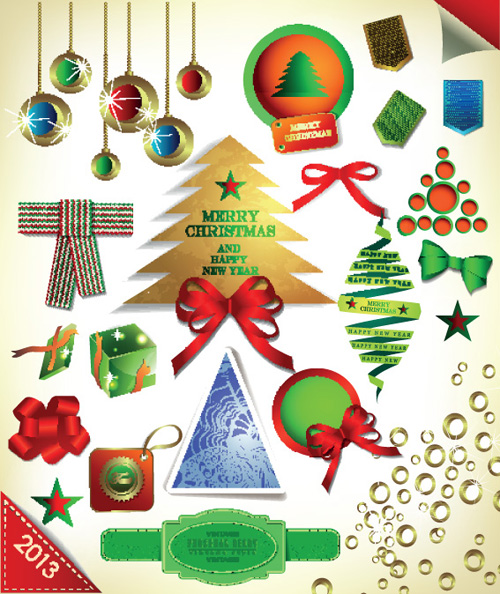 Set of Christmas Accessories vector Illustration 02