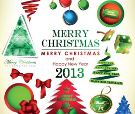 Set of Christmas Accessories vector Illustration 03